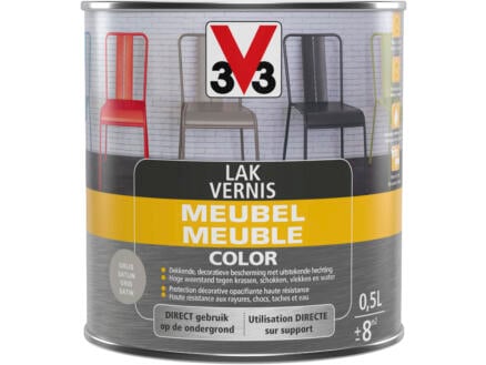 V33 Color vernis / laque meuble satin 0,5l gris 1