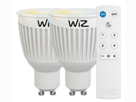 WiZ Colours Spot LED réflecteur GU10 6,5W 2 pièces + télécommande 1