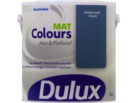 Dulux Colours muur- en plafondverf mat 2,5l middernacht 1