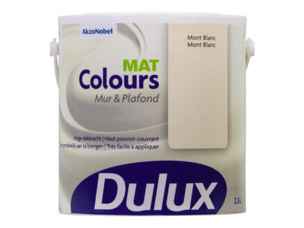 Dulux Colours muur- en plafondverf mat 2,5l mont blanc 1