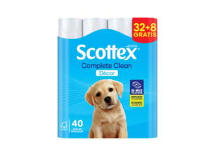 Scottex Complete Clean Décor papier toilette 32+8 gratuits