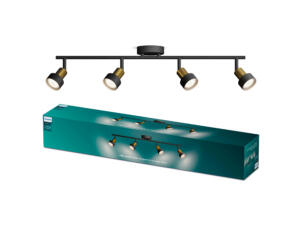 Philips Conduit barre de spots LED GU10 4x35 W noir/or