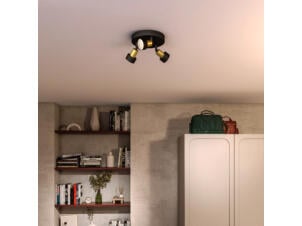 Philips Conduit spot de plafond LED GU10 3x35 W noir/or
