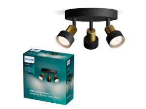 Philips Conduit spot de plafond LED GU10 3x35 W noir/or