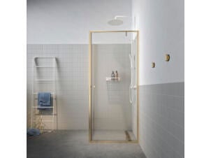 Sealskin Contour douchedraaideur met zijwand 90x90x200 cm helder glas goud