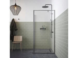 Sealskin Contour porte de douche pivotante 100x100x200 cm verre transparent gris mat