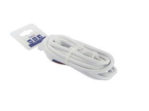 Chacon Cordon électrique en tissu avec fiche et interrupteur 2m blanc