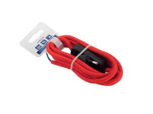 Chacon Cordon électrique en tissu avec fiche et interrupteur 2m rouge
