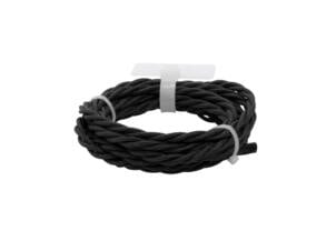 Chacon Cordon électrique en tissu torsadé 3m noir