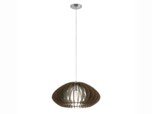 Eglo Cossano hanglamp E27 max. 60W 50cm mat nikkel donkerbruin hout
