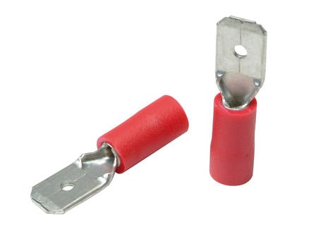 Cosse électrique mâle 0,5-1,6 mm 10 pièces rouge
