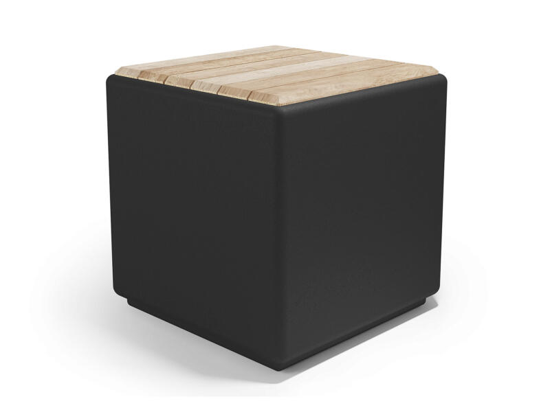 Cubus Riet Cubus table d'appoint/siège 43x43x43 cm noir | Hubo