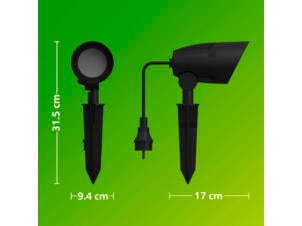 Philips Cylr potelet extérieur LED GU10 4,6W noir