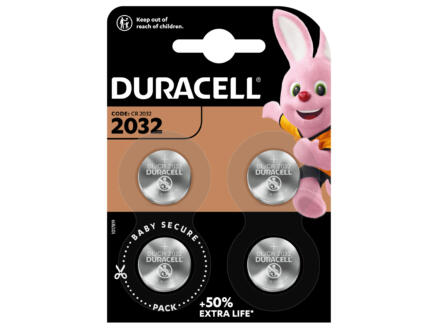 Duracell DL2032 pile bouton lithium 3V 4 pièces 1