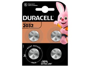 Duracell DL2032 pile bouton lithium 3V 4 pièces