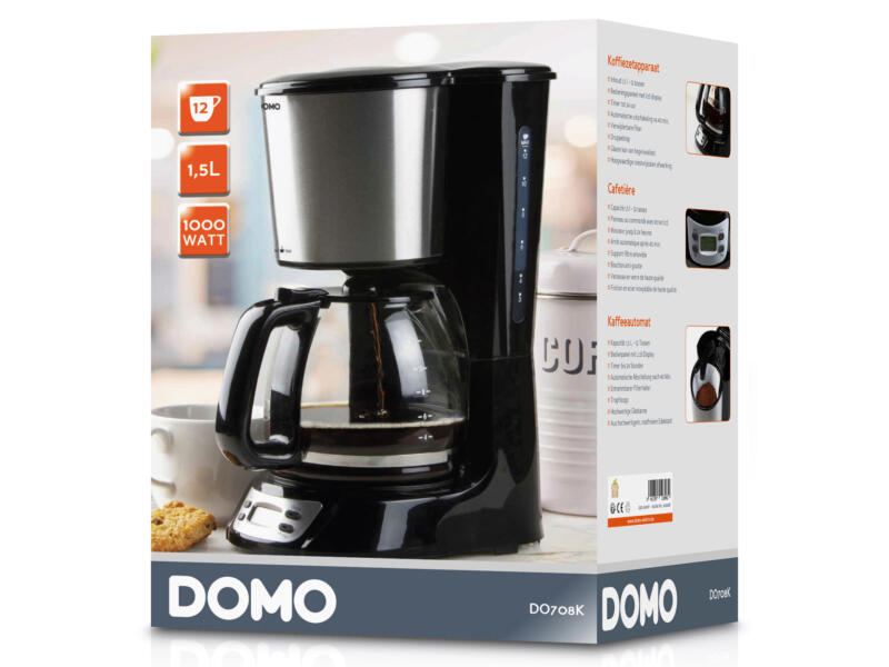 Domo DO708K koffiezetapparaat met timer 1,5l