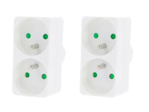 Profile Domino 2x16A blanc 2 pièces
