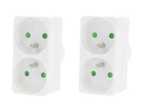 Profile Domino 2x16A wit 2 stuks