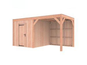 Outdoor Life Products Douglas abri de jardin en bois 255x255x245 cm + extension 240cm
