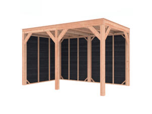 Outdoor Life Products Douglas abri en bois 395x255x250 cm noir