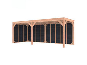 Outdoor Life Products Douglas abri en bois 645x255x250 cm noir