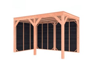 Outdoor Life Products Douglas houten overkapping 395x255x250 cm zwart