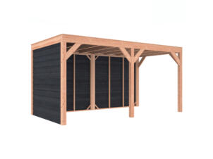 Outdoor Life Products Douglas houten overkapping 495x255x250 cm zwart