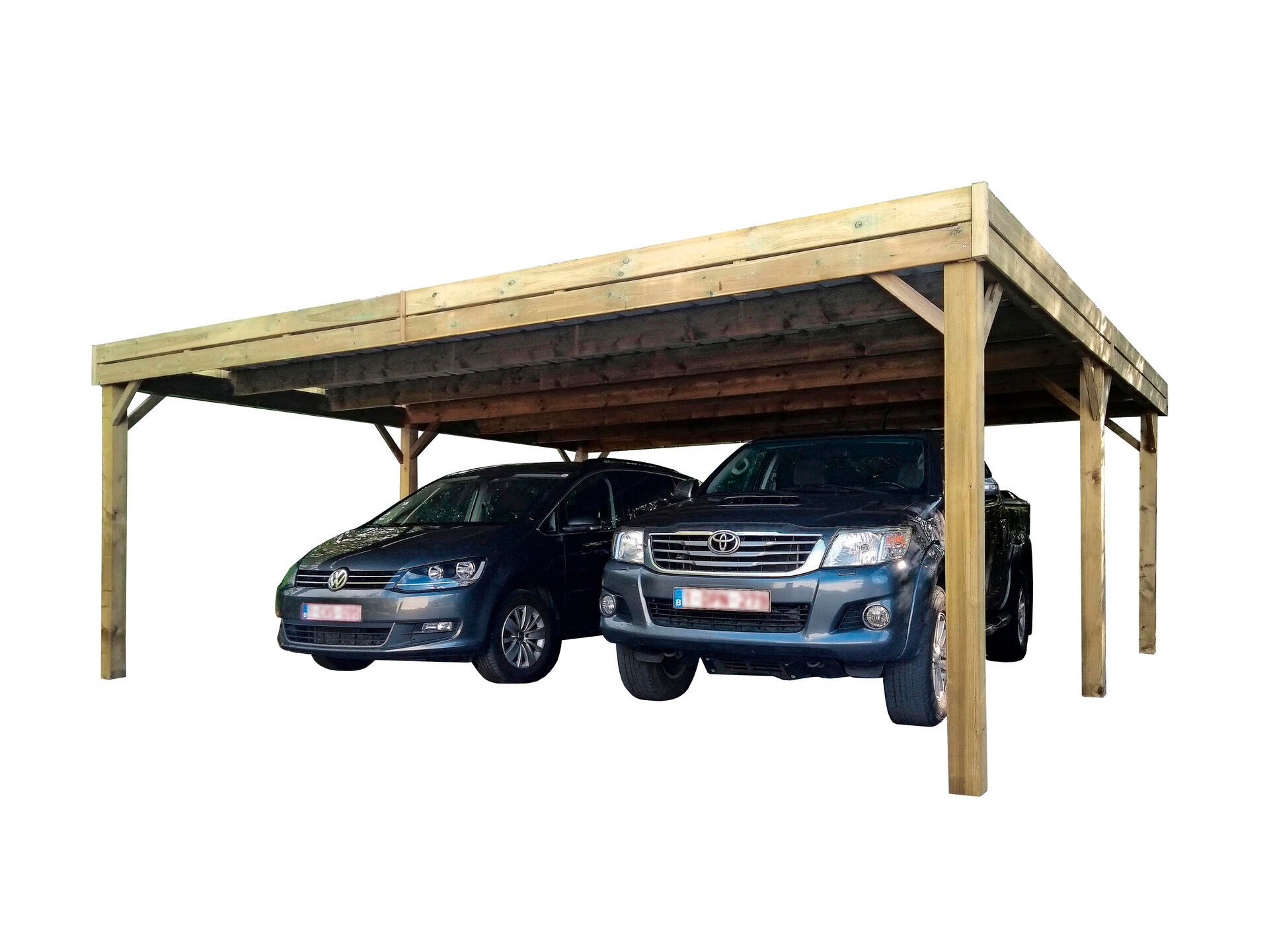 Cartri Duo dubbele carport 600x550 cm hout