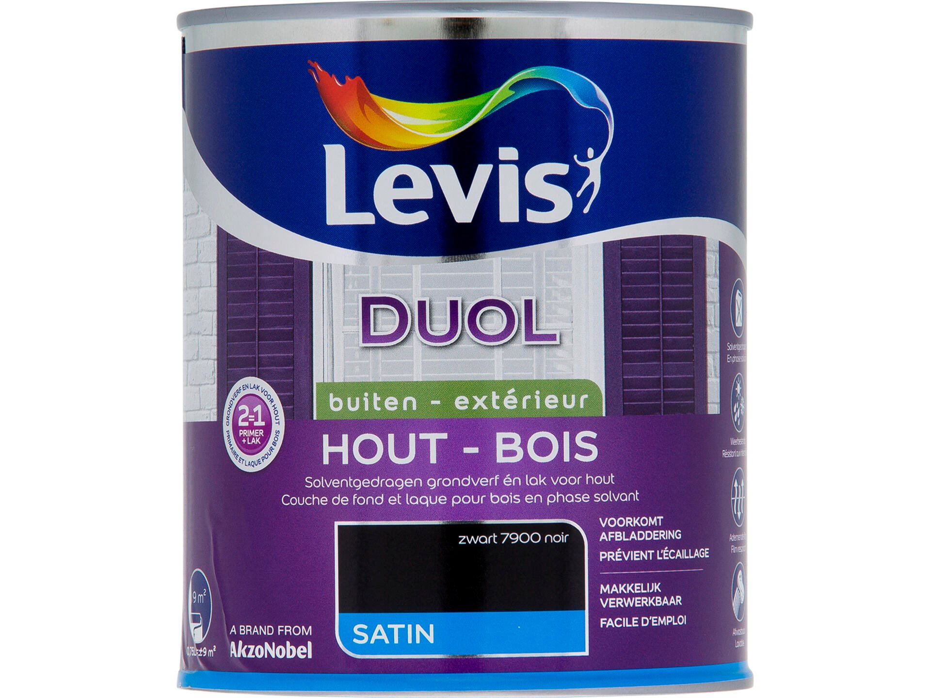 Levis Duol laque bois satin 0,75l noir