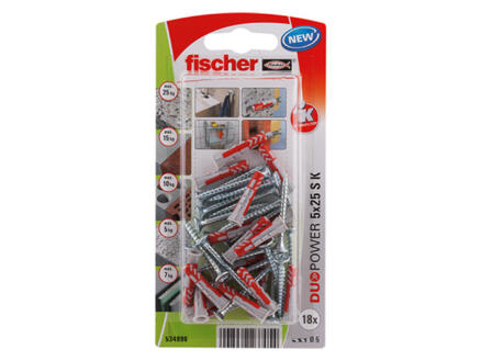 Fischer Duopower pluggen 5x25 mm met schroef 18 stuks 1