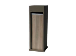 De Witte EX307 brievenbus blauwe hardsteen taupe/houtlook licht