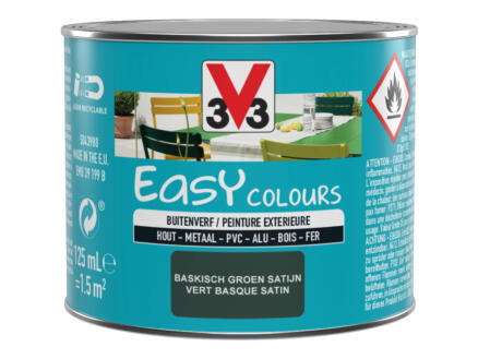 Basque Colours V33 Easy Colours peinture extérieur satin 0,125l vert basque | Hubo