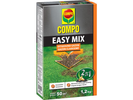 Compo Easy Mix 2 en 1 semences gazon clairsemé 1,2kg 1