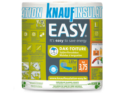 Knauf Insulation Easy isolation toiture laine de verre 590x35x15 cm R3,75 2,065m² 1