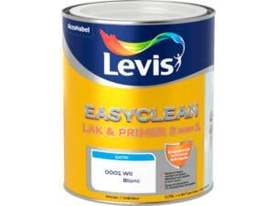 Levis EasyClean 2-in-1 lak & primer zijdeglans 0,75l wit
