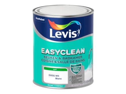 Levis EasyClean keuken- en badkamerverf mat 1l wit 1