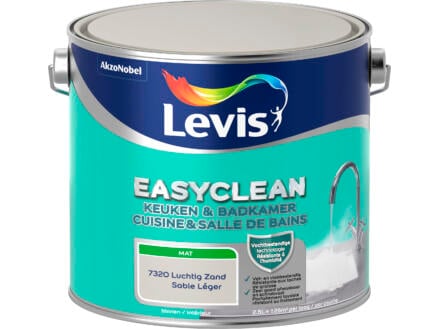 Levis EasyClean keuken- en badkamerverf mat 2,5l luchtig zand 1