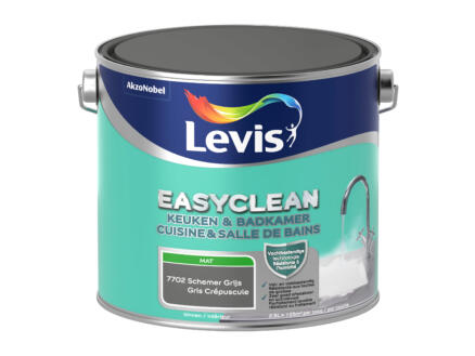 Levis EasyClean keuken- en badkamerverf mat 2,5l schemer grijs 1