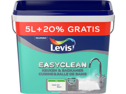 Levis EasyClean keuken- en badkamerverf mat 5+1 l wit 1