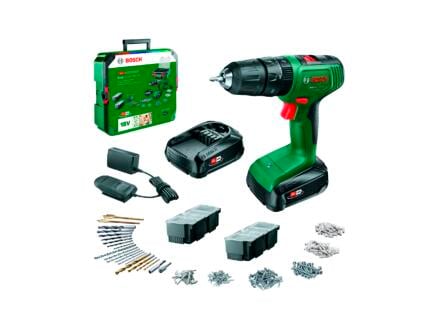 Bosch EasyImpact 18V-40 perceuse-visseuse à percussion sans fil 18V Li-Ion avec 2 batteries + chargeur + 241 accessoires + SystemBox