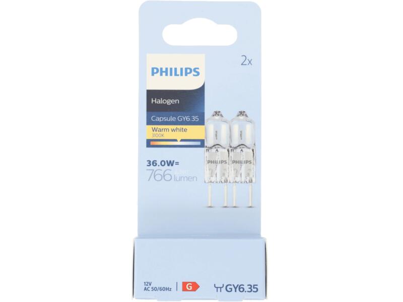Philips EcoHalo ampoule halogène capsule GY6.35 36W dimmable 2 pièces