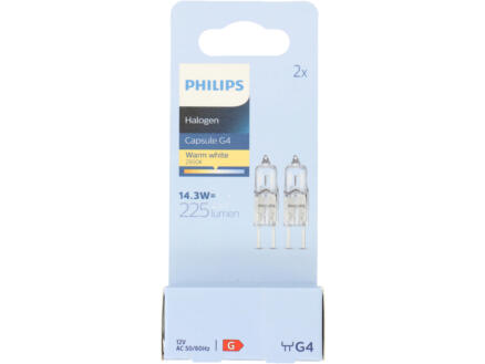 Philips EcoHalo halogeen capsulelamp G4 14,3W dimbaar 2 stuks 1