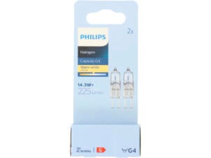 Philips EcoHalo halogeen capsulelamp G4 14,3W dimbaar 2 stuks