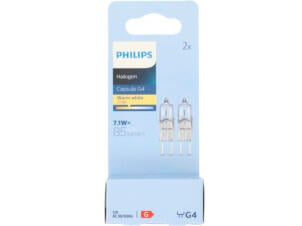 Philips EcoHalo halogeen capsulelamp G4 7,1W dimbaar 2 stuks