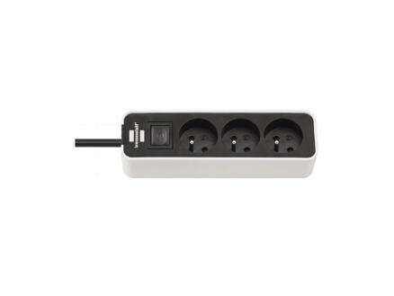 Brennenstuhl Ecolor stekkerdoos 3x H05VV-F 3G1,5 5m wit/zwart