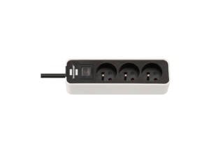 Brennenstuhl Ecolor stekkerdoos 3x H05VV-F 3G1,5 5m wit/zwart