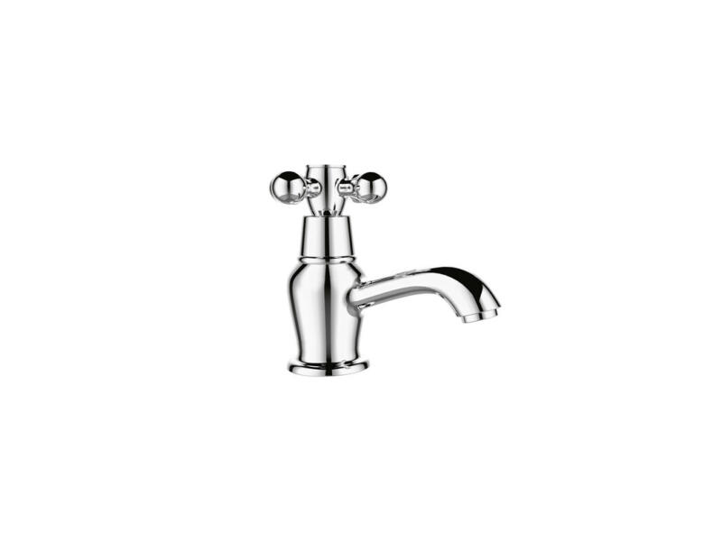 Mitigeur Lavabo Retro Ibergrif M18054 - Robinet Salle De Bain Eau Froide Chromé Classique