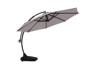 Garden Plus Emma parasol XL déporté 3,5m olefin taupe + pied