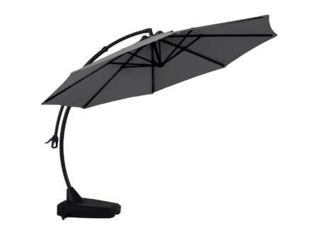 Garden Plus Emma parasol de luxe à manivelle 3,5m olefin gris foncé 1