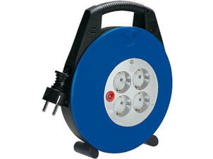 Brennenstuhl Enrouleur de câble Vario Line 4 prises noir-bleu-gris clair 3G1,5 5m H05VV-F